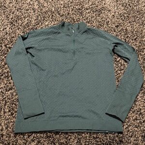 Lululemon Rest Less Pullover Green Diamond pattern 1/4 Zip-estimated size 8-10